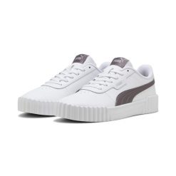 Damskie sneakersy Carina 3.0 PUMA White Raisin Purple. Białe obuwie sportowe damskie Puma, bez zapięcia, tenisowe. Za 279.00 zł.