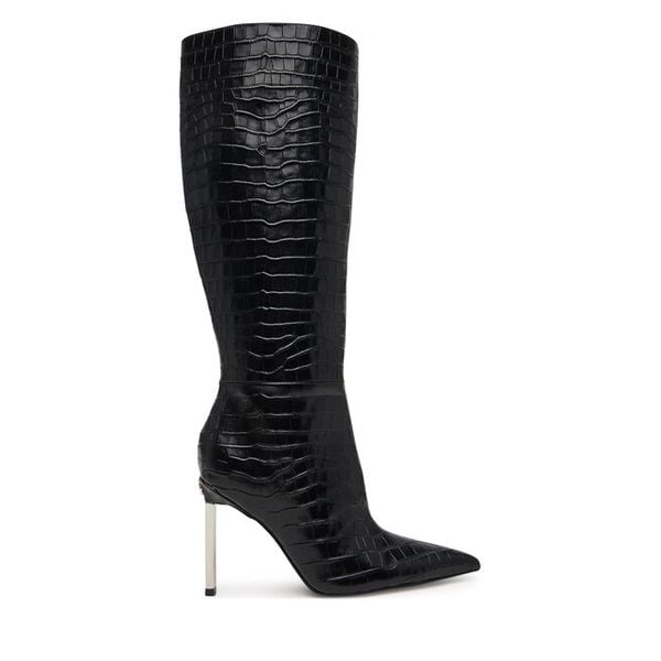 Kozaki Guess. Czarne kozaki damskie Guess, bez obcasa, na szpilce, bez zapięcia. Za 1,139.00 zł.
