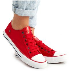 Trampki Damskie Niskie Big Star Czerwone DD274339. Czerwone trampki damskie bez wzorów, bez zapięcia. Za 182.49 zł.