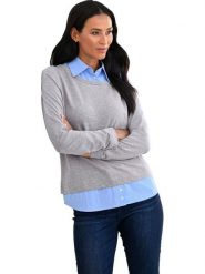 Heine Bluza w kolorze szarym rozmiar: 34. Szare bluzy damskie Heine, bez wzorów, z bawełny, bez kaptura. Za 64.95 zł.