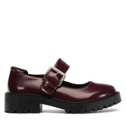 Półbuty Jenny Fairy. Czerwone półbuty damskie Jenny Fairy, bez wzorów, bez obcasa, na płaskiej podeszwie, bez zapięcia. Za 87.99 zł.