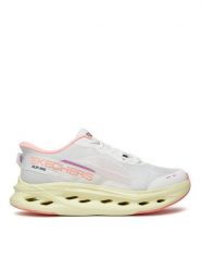 Skechers Sneakersy Max Cushioning Glide-Step-Caledonia 129400/WPK Biały. Białe obuwie sportowe damskie Skechers, z materiału, bez zapięcia. Za 319.99 zł.