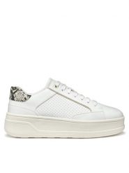 Geox Sneakersy D Spherica Ecub-2 D55WVB 0BCAR C0405 Biały. Białe obuwie sportowe damskie Geox, ze skóry, bez zapięcia. W wyprzedaży za 289.99 zł.
