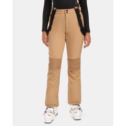 Damskie spodnie narciarskie typu softshell Kilpi DIONE-W. Brązowe spodnie sportowe damskie Kilpi, na zimę, bez wzorów, z softshellu, narciarskie. Za 473.69 zł.
