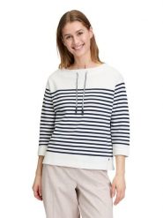 BETTY & CO Bluza w kolorze biało-granatowym rozmiar: 42. Białe bluzy damskie Betty & Co, bez wzorów, bez kaptura. Za 126.99 zł.