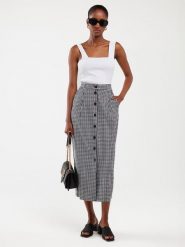 BIG STAR Spódnica w kolorze czarno-białym rozmiar: S. Białe spódnice damskie Big Star, na co dzień, s, bez wzorów, z bawełny, retro, maxi. Za 119.99 zł.