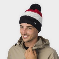 Czapka Eisbar Star Pompon MÜ. Czerwone czapki damskie Eisbär, bez wzorów, z wełny. Za 229.90 zł.