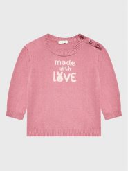 United Colors Of Benetton Sweter 112CB1009 Różowy Regular Fit. Czerwone swetry dziewczęce United Colors Of Benetton, bez wzorów, z bawełny, bez kołnierzyka, bez ramiączek. Za 69.99 zł.