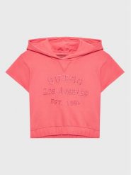 Guess Bluza J3GQ00 KA6R3 Różowy Regular Fit. Czerwone bluzy dziewczęce Guess, z aplikacjami, z bawełny, bez ramiączek, bez kaptura. Za 119.99 zł.