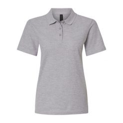 Damska Koszulka Polo Softstyle Pique. Niebieskie koszulki sportowe damskie GILDAN, m, bez wzorów, bez ramiączek. Za 77.99 zł.