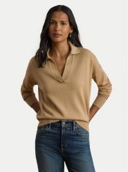 LAUREN RALPH LAUREN Sweter 200P14056004 Beżowy Regular Fit. Brązowe swetry klasyczne damskie Lauren Ralph Lauren, s, z syntetyku, bez kołnierzyka. Za 769.99 zł.
