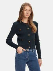 Guess Kardigan W5YR09 Z0130 Zielony Regular Fit. Zielone kardigany damskie Guess, xxl, z aplikacjami, z syntetyku. Za 369.99 zł.