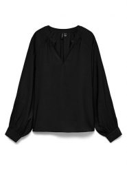 Vero Moda Bluzka w kolorze czarnym rozmiar: M. Czarne bluzki damskie Vero Moda, m, bez wzorów, bez kołnierzyka, bez ramiączek. Za 109.95 zł.