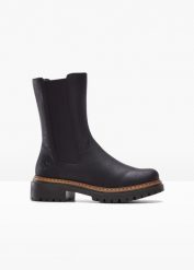 Kozaki Rieker. Czarne kozaki damskie bonprix, bez obcasa, bez zapięcia. Za 299.99 zł.
