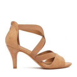 Sandały JENNY. Brązowe sandały damskie Jenny, bez wzorów, bez obcasa, na szpilce, bez zapięcia. Za 129.99 zł.