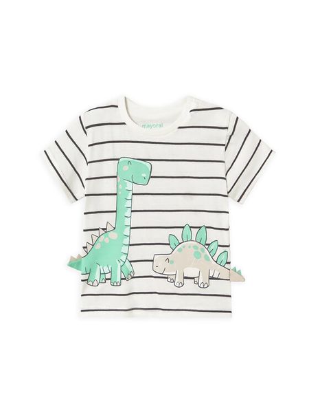 Mayoral T-Shirt 1061 Écru Regular Fit. T-shirty i koszulki chłopięce Mayoral, bez wzorów, z bawełny, bez kołnierzyka, bez ramiączek. Za 69.99 zł.