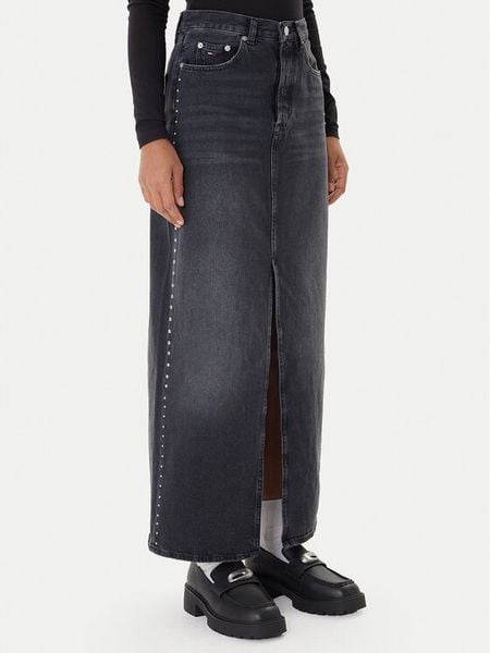 Tommy Jeans Spódnica jeansowa Layla DW0DW21576 Czarny Regular Fit. Czarne spódnice damskie Tommy Jeans, bez wzorów, z bawełny. Za 519.99 zł.