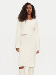 Morgan Sukienka dzianinowa 242-RMONA Écru Slim Fit. Sukienki damskie Morgan, bez wzorów, z dzianiny, bez ramiączek. Za 249.99 zł.