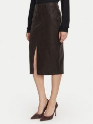 Liu Jo Spódnica z imitacji skóry WF6209 E1157 Brązowy Regular Fit. Brązowe spódnice damskie Liu Jo, bez wzorów, ze skóry. Za 729.99 zł.