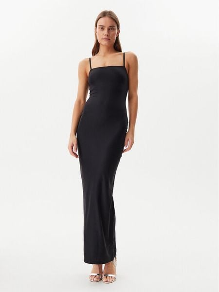 Guess Sukienka codzienna O5GK00 KCDE0 Czarny Bodycon Fit. Czarne sukienki damskie Guess, z aplikacjami, z syntetyku, bez ramiączek. Za 199.99 zł.