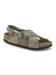 Birkenstock Skórzane sandały "Tulum" w kolorze szarobrązowym rozmiar: 40. Szare sandały damskie Birkenstock, bez wzorów, z nubiku, z otwartym noskiem, bez obcasa, bez zapięcia. Za 483.17 zł.