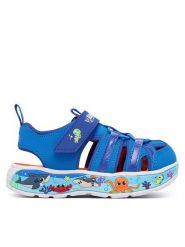 Skechers Sandały Infants' Play Scene Splash 407041N/LTBL Niebieski. Niebieskie sandały chłopięce Skechers, ze skóry, bez zapięcia. Za 179.99 zł.
