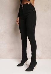 Czarne Jeansy Skinny Push Up z Guzikami Malah. Czarne jeansy damskie Renee, bez wzorów, z jeansu. Za 44.99 zł.