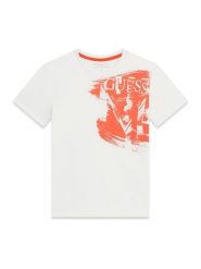 Guess T-Shirt L6GI20 K8HM4 Biały Regular Fit. Białe t-shirty i koszulki chłopięce Guess, z aplikacjami, z bawełny, bez kołnierzyka, bez ramiączek. Za 84.99 zł.