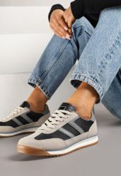Czarne Sneakersy Ozdobione Paskami Nairalina. Czarne obuwie sportowe damskie Renee, z jeansu, bez zapięcia. Za 89.99 zł.