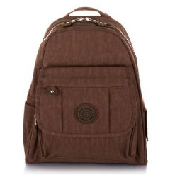Plecak damski Bag Street SP-10-BR brązowy. Brązowe plecaki Bag Street, bez wzorów, z materiału. Za 89.99 zł.