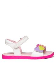 Geox Sandały J Sandal Joyfoot Gir J65P1D 000BC C0653 S Biały. Białe sandały dziewczęce Geox, ze skóry, bez obcasa, bez zapięcia. Za 229.99 zł.