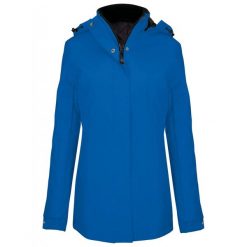 Parka dla kobiet Kariban. Niebieskie parki damskie KARIBAN, m, z materiału, bez kaptura. Za 290.50 zł.