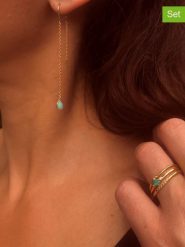 Les Petites Précieuses Pozłacane pierścionki (3 szt.) z diamentami i szafirami rozmiar: 58. Zielone pierścionki damskie Les Petites Précieuses, z diamentem, pozłacane. Za 345.36 zł.