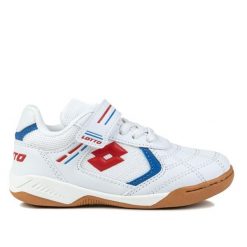 Buty sportowe halowe na rzep Lotto SOCCERA K. Białe obuwie sportowe casual damskie Lotto, bez zapięcia, do piłki nożnej. W wyprzedaży za 79.00 zł.