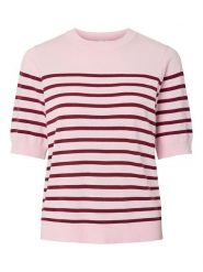 YAS Sweter w kolorze jasnoróżowo-bordowym rozmiar: XS. Różowe swetry klasyczne damskie YAS, xs, bez kołnierzyka. Za 79.40 zł.