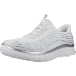 Buty SKECHERS PLUS SOFT LUSTER Biały. Białe obuwie trekkingowe damskie Skechers, z syntetyku, bez zapięcia. Za 405.99 zł.