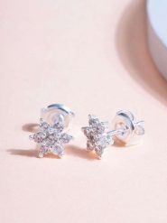 Heliophilia Srebrne kolczyki-wkrętki z cyrkoniami rozmiar: onesize. Szare kolczyki damskie Heliophilia, z cyrkonią, srebrne. Za 43.99 zł.