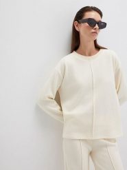 MAVI Sweter w kolorze kremowym rozmiar: XL. Brązowe swetry klasyczne damskie Mavi, xl, z bawełny, bez kołnierzyka. Za 144.95 zł.