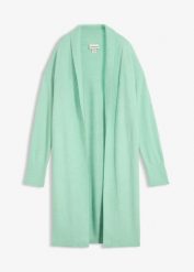 Długi sweter rozpinany. Zielone kardigany damskie bonprix, bez wzorów. Za 129.99 zł.
