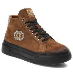 Brązowe Sneakersy CheBello Wygodne Skórzane Buty Damskie. Brązowe obuwie sportowe damskie CheBello, na wiosnę, bez zapięcia. Za 539.00 zł.