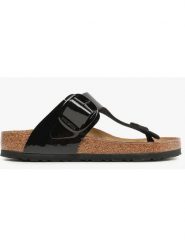 Birkenstock Japonki "Gizeh" w kolorze czarnym rozmiar: 37. Czarne klapki damskie Birkenstock, bez wzorów, z otwartym noskiem, bez obcasa, bez zapięcia. Za 439.24 zł.