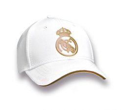 Czapka Real Madryt - oficjalna licencjonowana. Białe czapki z daszkiem damskie REAL MADRID, bez wzorów, z bawełny. Za 99.00 zł.