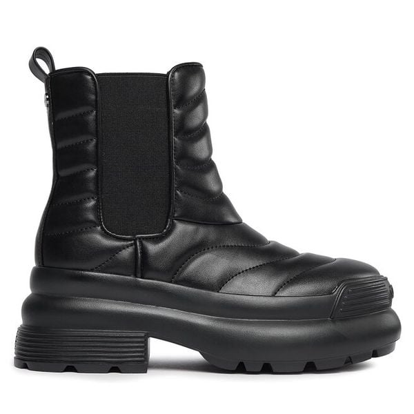 Botki Liu Jo. Czarne botki damskie Liu Jo, bez obcasa, na płaskiej podeszwie, bez zapięcia. Za 749.99 zł.