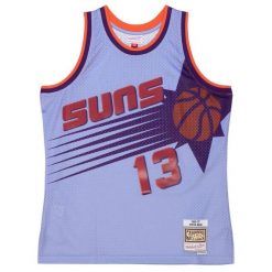 Koszulka Phoenix Suns Swingman 1996/97. Fioletowe koszulki damskie Mitchell & Ness, bez wzorów, bez kołnierzyka, bez ramiączek. Za 616.50 zł.