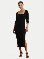 LAUREN RALPH LAUREN Sukienka dzianinowa 200978539001 Czarny Slim Fit. Czarne sukienki damskie Lauren Ralph Lauren, bez wzorów, z dzianiny, bez ramiączek. Za 759.99 zł.