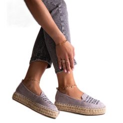Szare espadryle Big Star JJ274890. Szare espadryle damskie bez wzorów, bez obcasa. Za 158.90 zł.