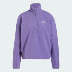 Polarowa bluza ADI365 Running Essentials Winterized z suwakiem do połowy. Czerwone bluzy damskie Adidas, na zimę, m, bez wzorów, z materiału, bez kaptura. Za 299.00 zł.