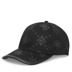 Czapka z daszkiem Guess. Czarne czapki z daszkiem damskie Guess, z aplikacjami. Za 159.99 zł.