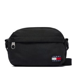 Torebka Tommy Jeans. Czarne listonoszki damskie Tommy Jeans, bez wzorów, z jeansu, bez dodatków. Za 259.99 zł.