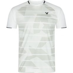 Koszulka do tenisa dla dorosłych Victor T-33104 A. Białe bluzki damskie Victor, xl, bez wzorów, sportowe, bez kołnierzyka, bez ramiączek. Za 129.99 zł.